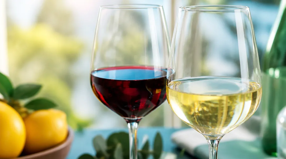 Alkoholfritt vin hälls upp i ett vinglas