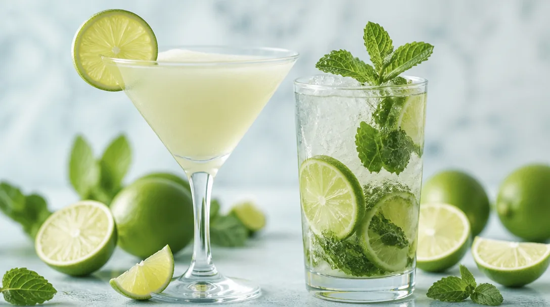Mojito och Daiquiri med ljus rom och färsk lime